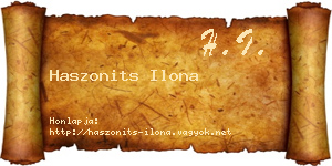 Haszonits Ilona névjegykártya